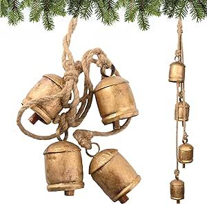 DIYANA IMPEX Cluster 4 Cow Bells Hanging Decorative Farmhouse Decor for Wall, Door Harmony Handma... | Amazon (US)