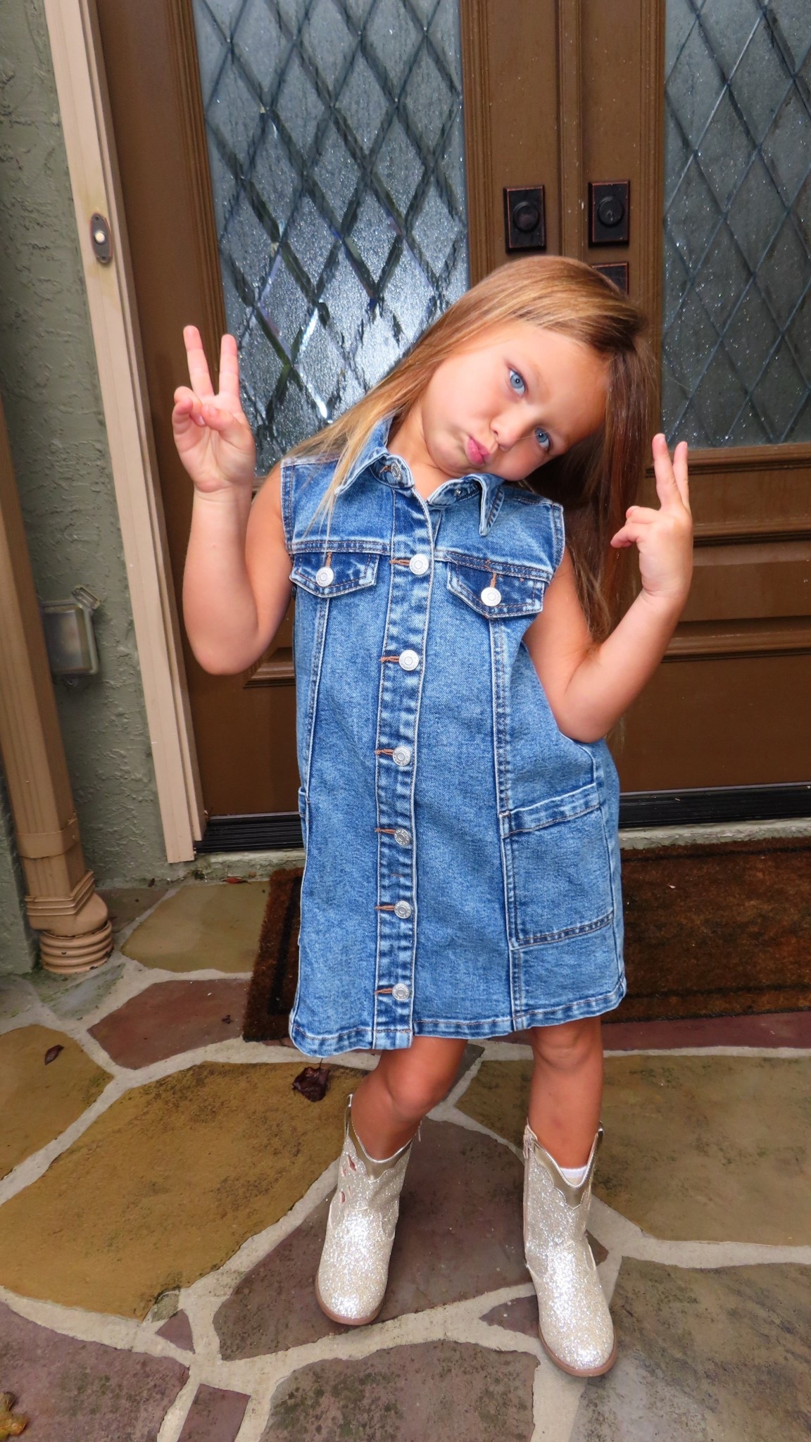 Back to school outfit!! dress was 30% off!!! Sparkle glitter cowgirl boots so freakin cute!!! 

#LTKKids #LTKSaleAlert #LTKFamily
