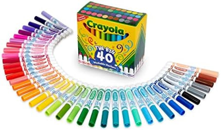 Crayola Ultra Clean Washable Markers (40ct), Teacher School Supplies for Kids, Broad Line Colored... | Amazon (US)