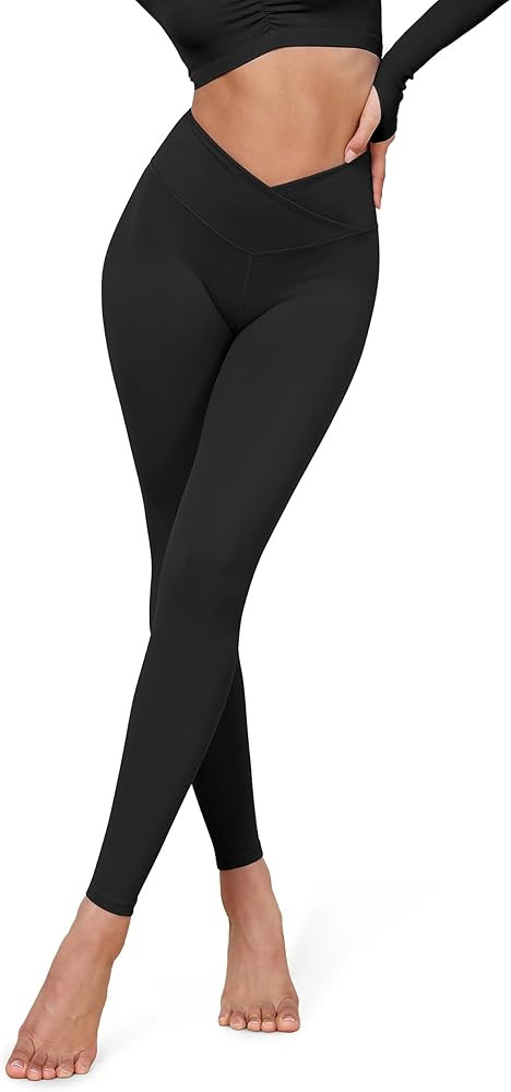 ODODOS Cross Waist Yoga Leggings for Women with Pockets, Non See-Through Crossover Workout Runnin... | Amazon (US)