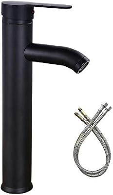 Bathroom Vessel Sink Faucet Single Handle Matte Black Lavatory Vanity Mixer Tap Tall Spout Single... | Amazon (US)