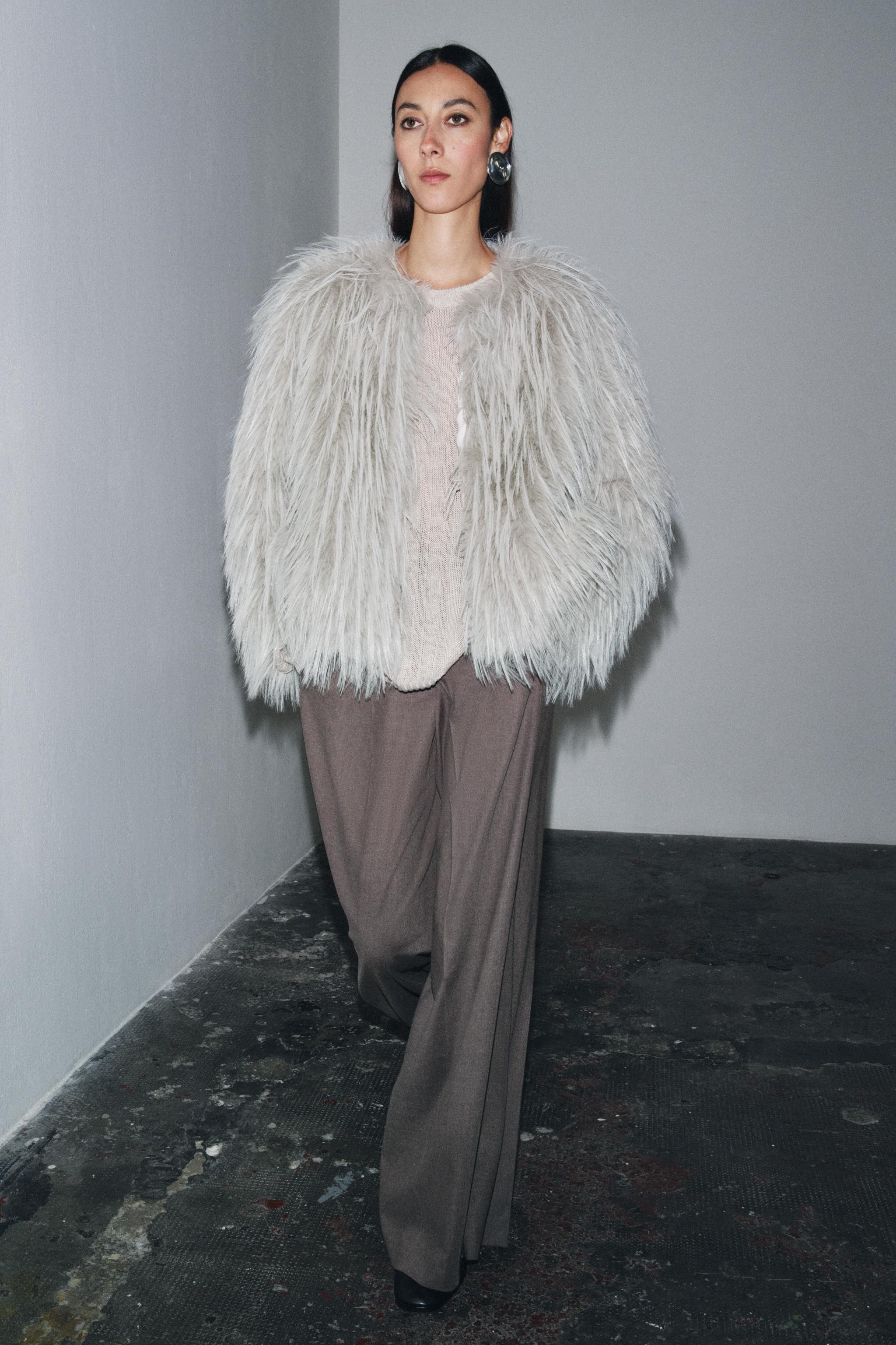 ZW COLLECTION FAUX FUR COAT | Zara UK