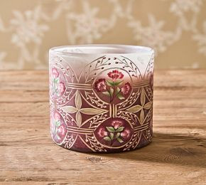 Hand-Painted Pink Rose Candle | GreenRow