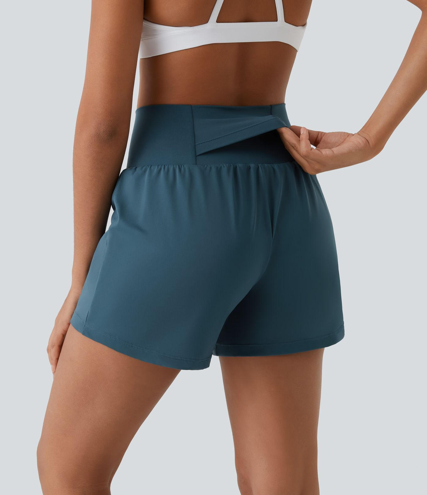 Women’s SoftlyZero™ Airy Super High Waisted 2-in-1  Cool Touch Yoga Shorts 5'' with Pockets-L... | HALARA