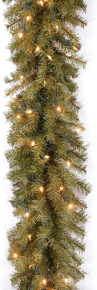 Amazon.com: National Tree Company Pre-Lit Artificial Christmas Garland, Green, Norwood Fir, White... | Amazon (US)