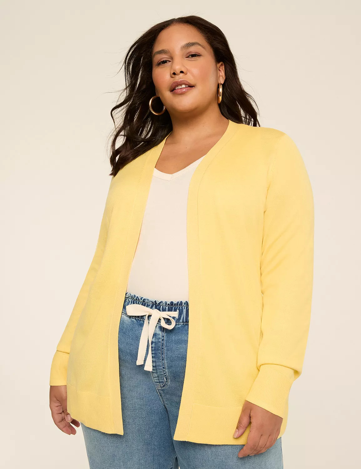 Modern Long-Sleeve Open-Front Cardigan | Lane Bryant (US)