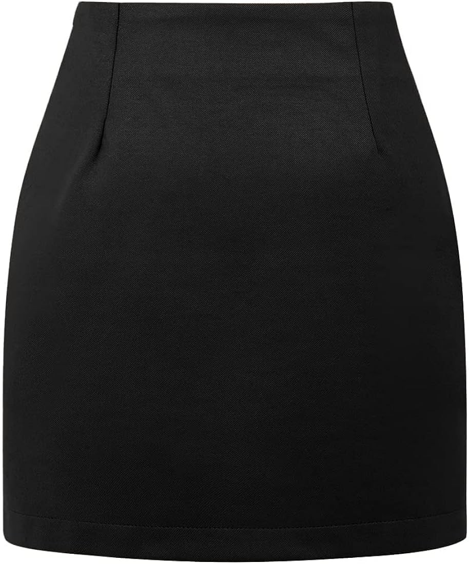Womens High Waist Plaid Skirt Bodycon Pencil Wool Mini Skirts | Amazon (US)