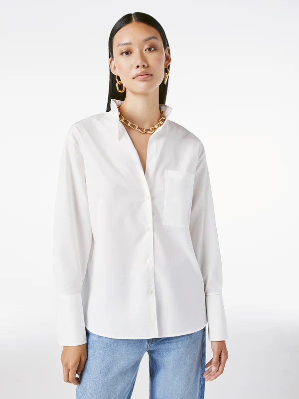 Mejuri Clean Collared Shirt -- Blanc | Frame Denim