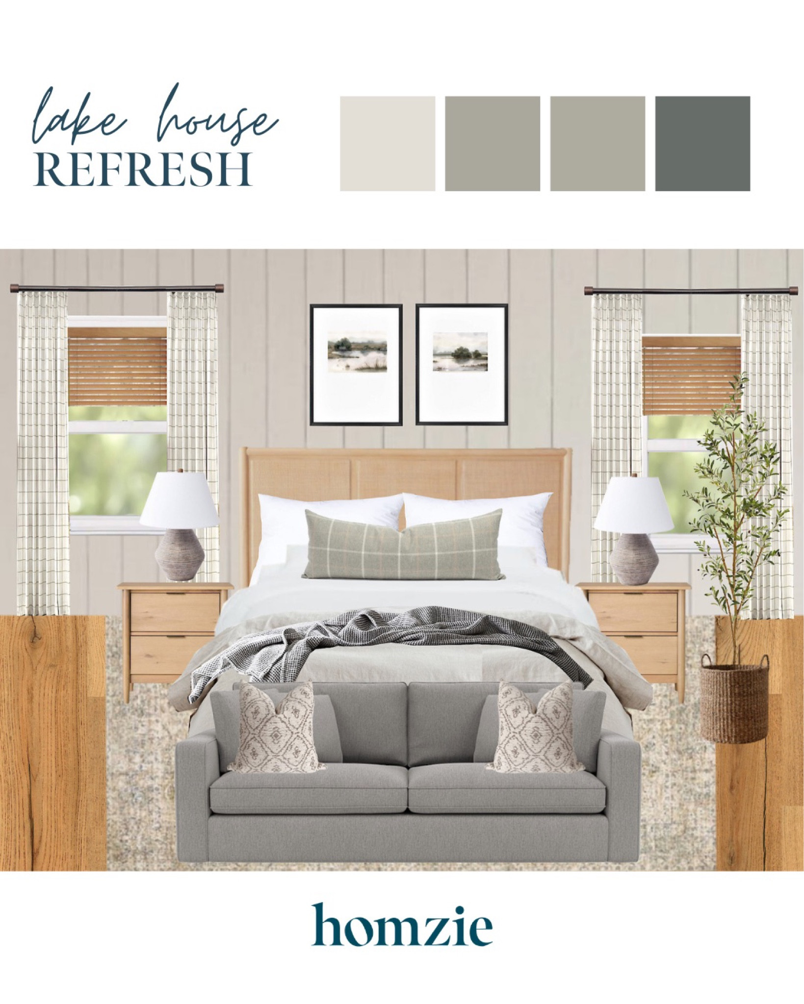 Lake house design inspiration! Love the gray and neutral tone furniture with soft hints of green.

#LTKFind #LTKSeasonal #LTKhome