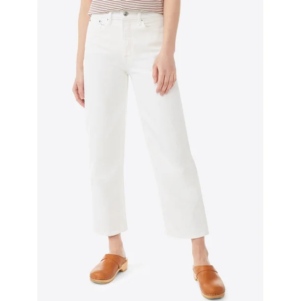 Free Assembly Women's Cropped Wide Straight Jeans | Walmart (US)