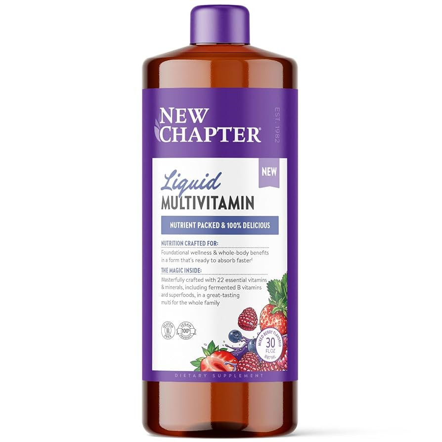 New Chapter Liquid Multivitamin + Mineral Supplement for Whole-Body Benefits, 100% Delicious Mult... | Amazon (US)