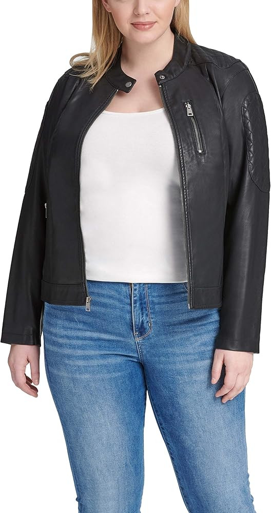 Levi's Women's Faux Leather Motocross Racer Jacket (Standard and Plus) | Amazon (US)