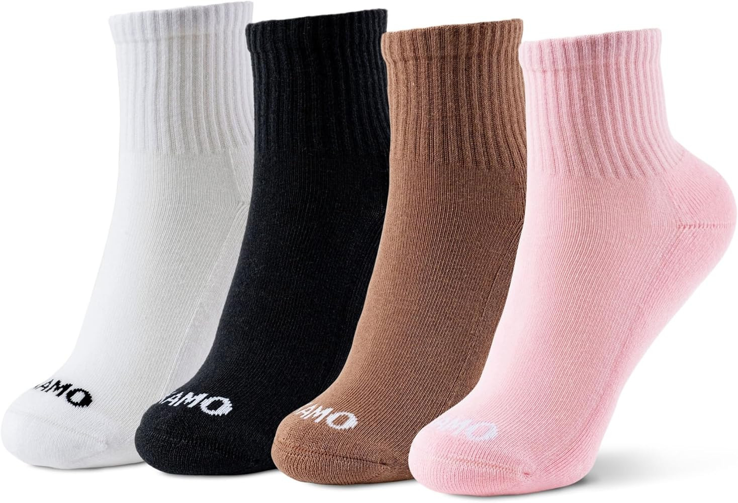 Kamo Fitness Daily 4-Pack – Women's Ankle Socks, Athletic Half Crew, Cotton Mid-Calf, Cushioned... | Amazon (US)
