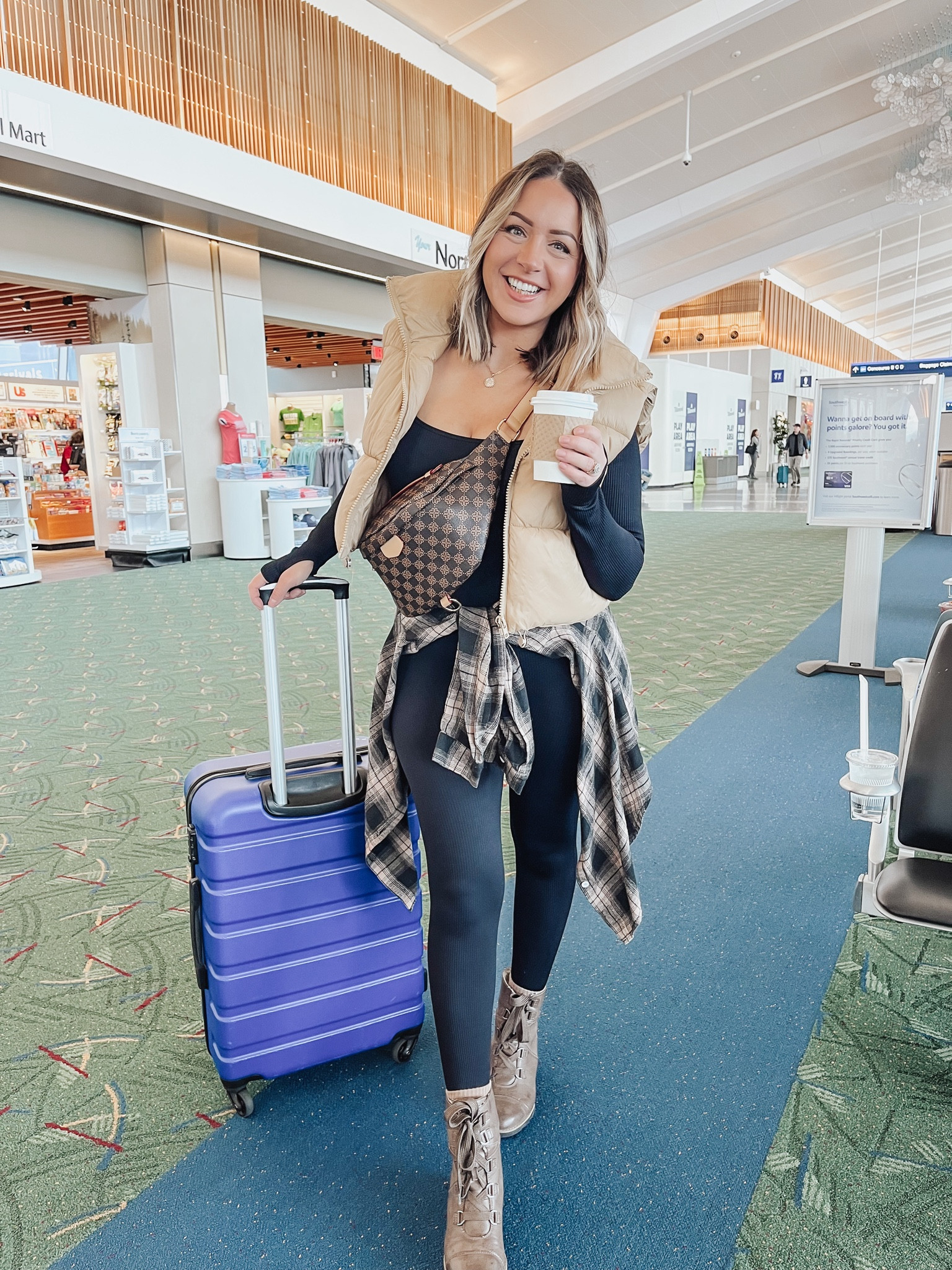 The most requested fit ❤️. 

#ltkfit #bodysuit #bag #ltkitbag #fannypack #crossbody #puffervest #airportoutfit #jumper #jumpsuit 

#LTKtravel #LTKunder50 #LTKFind