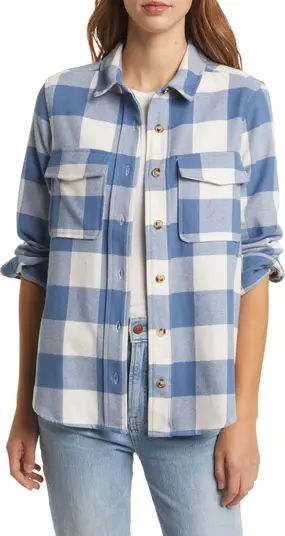 Caslon® Easy Plaid Cotton Shacket | Nordstrom | Nordstrom