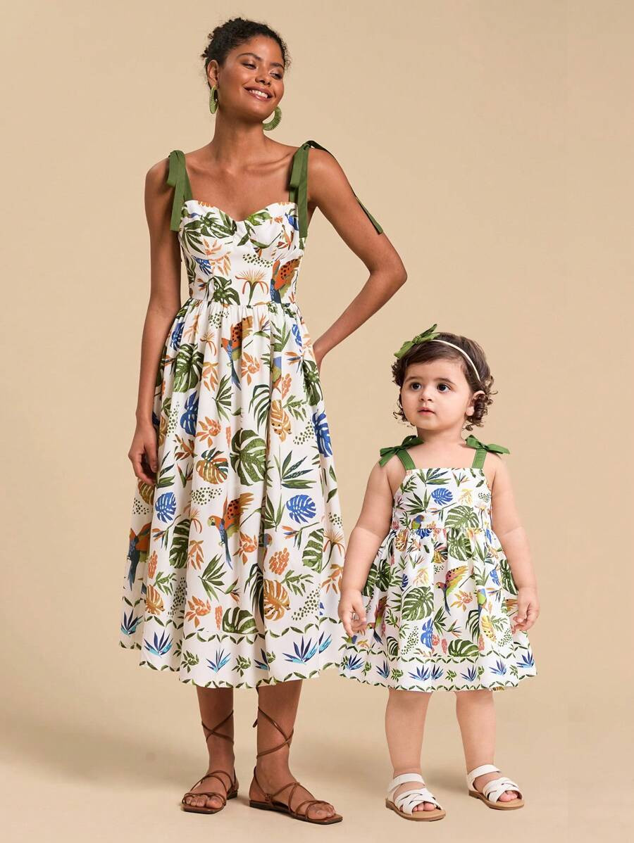 Travachic KIDS Babygirl Cute Floral Print Sleeveless Summer Vacation Dress | SHEIN