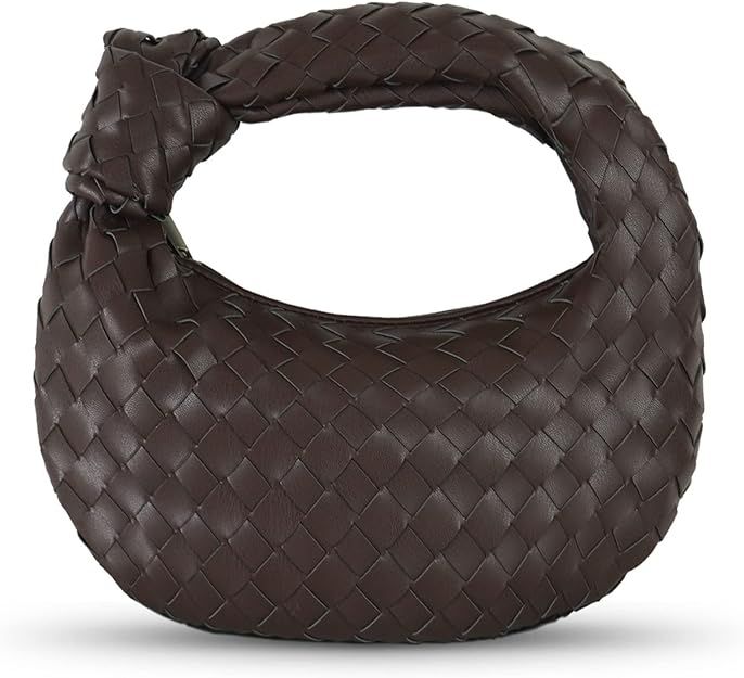 Amazon.com: Geibiu Women Shoulder Bag Hobo Handbag Leather Woven Fashion Mini Clutch Bag Trendy P... | Amazon (US)