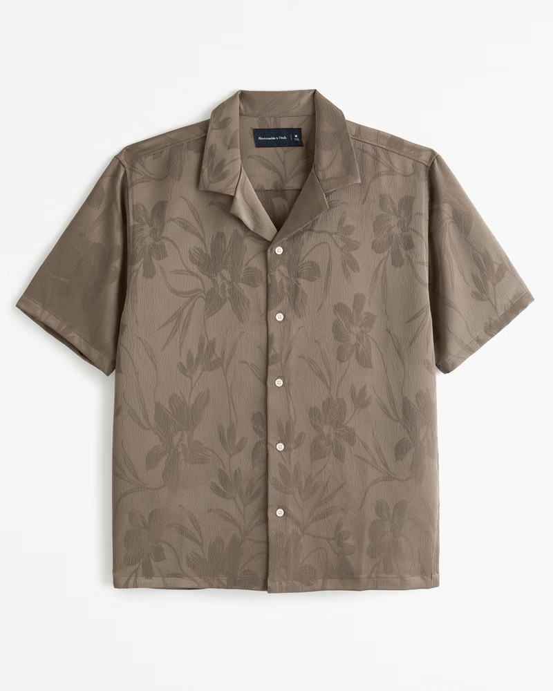 Men's Camp Collar Silky Button-Up Shirt | Men's Tops | Abercrombie.com | Abercrombie & Fitch (US)