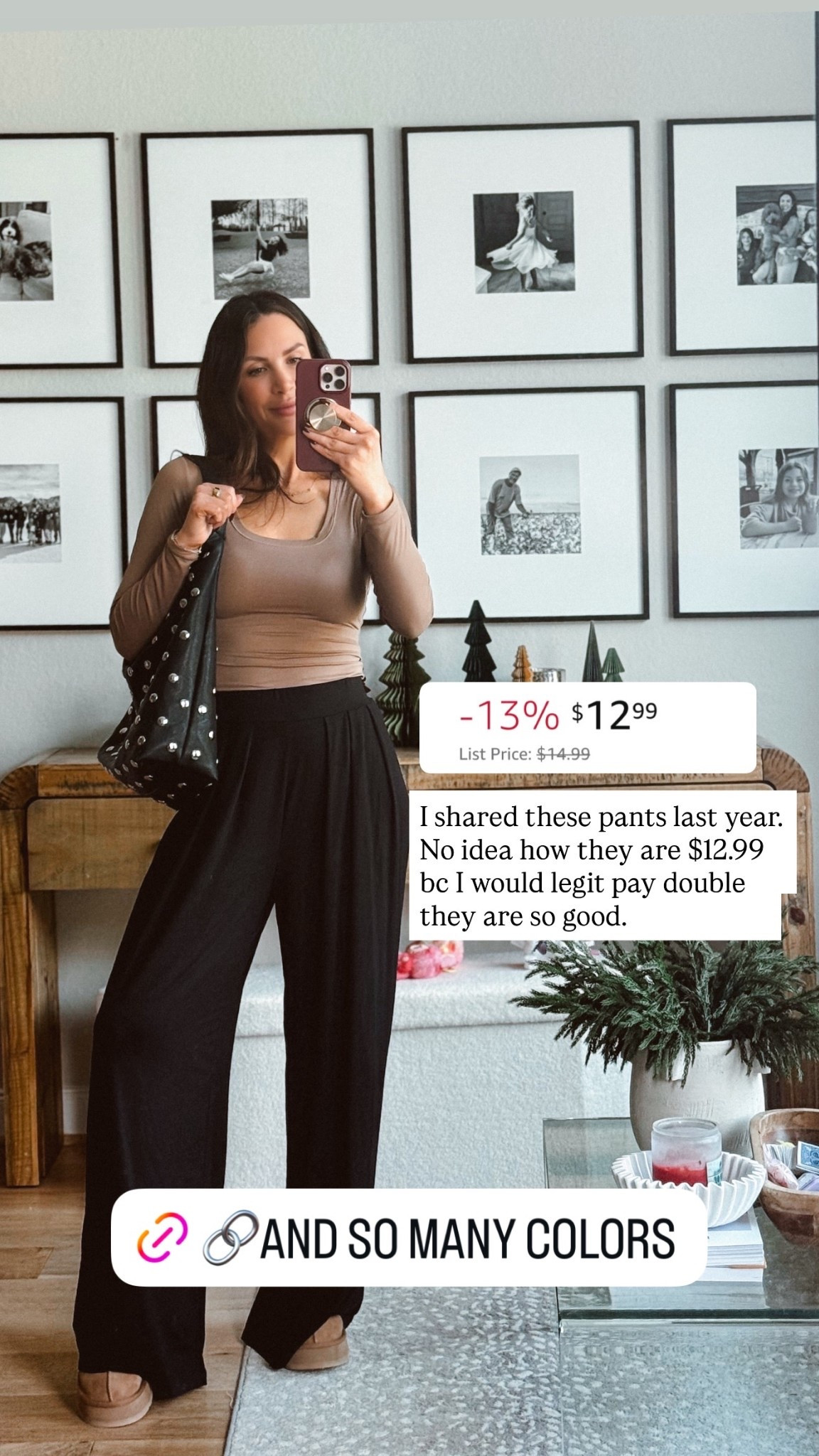 I shared these pants last year. No idea how they are $12.99 bc I would legit pay double they are so good.

I’m 5’6” 1/2 - 130 
Wearing a small in top, pants and bra (32c) 

Everything is currently on sale for the Amazon early Black Friday deals! 
#thanksgivingoutfit #amazonfashion 
Thanksgiving outfit 


#LTKSaleAlert #LTKHoliday #LTKootd

#LTKOver40 #LTKWorkwear #LTKSeasonal