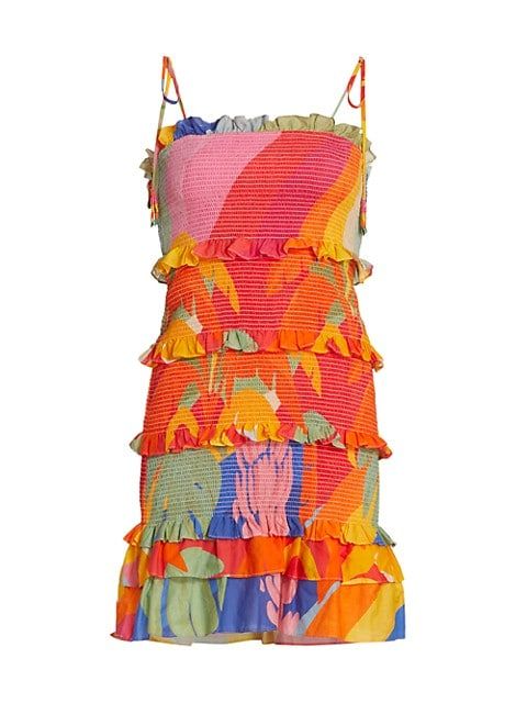 Tropical Sunset Smocked Tiered Dress | Saks Fifth Avenue