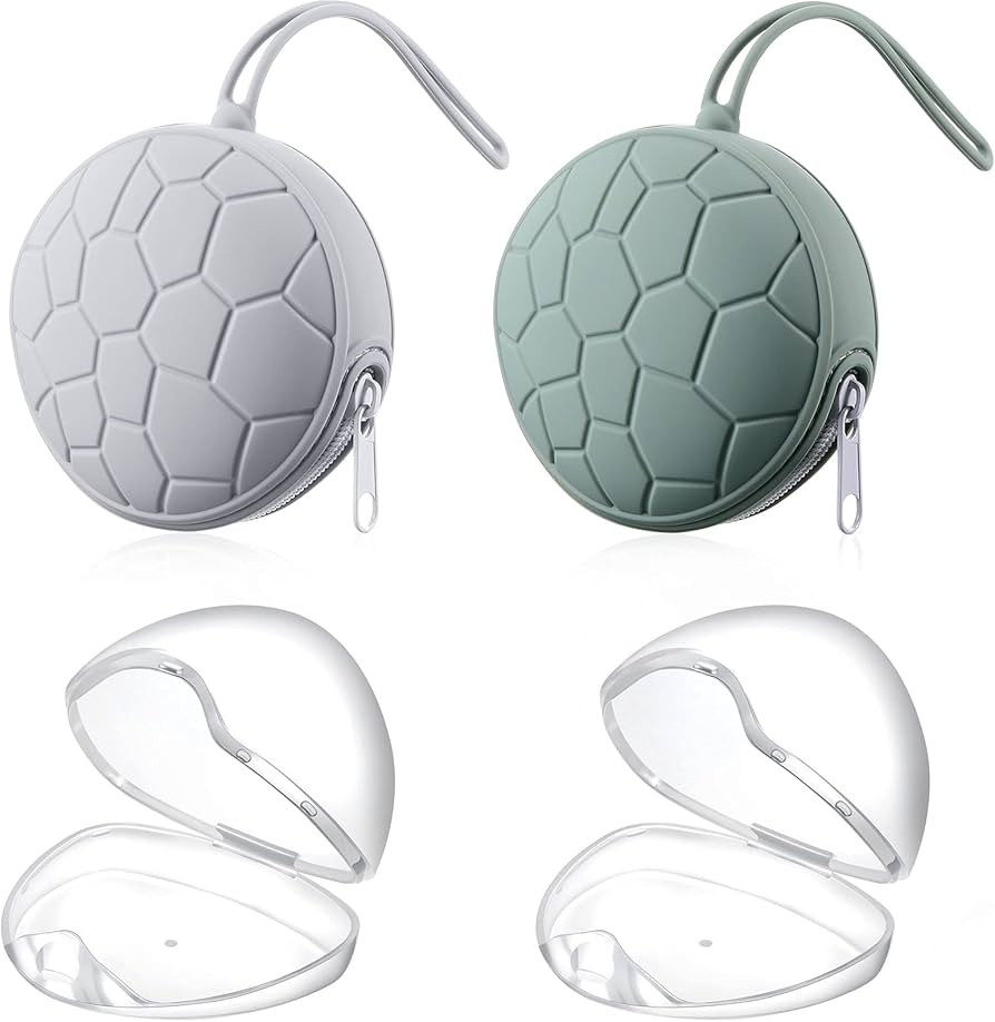 4 Pieces Pacifier Holder Case Set Includes Silicone Pacifier Holder Cover and Transparent Pacifie... | Amazon (US)