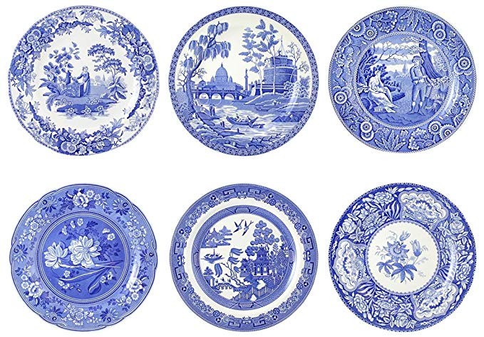 Spode Blue Room Georgian Plates, Set of 6 Assorted Motifs | Amazon (US)
