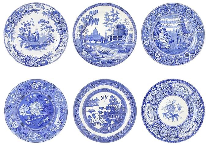 Spode Blue Room Georgian Plates, Set of 6 Assorted Motifs | Amazon (US)