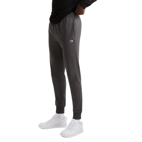 Champion Mens Joggers, Everyday Cotton, Lightweight Lounge Knit For Men, 31" Sweatpants, Granite Heather C Patch Logo, Small US | Amazon (US)