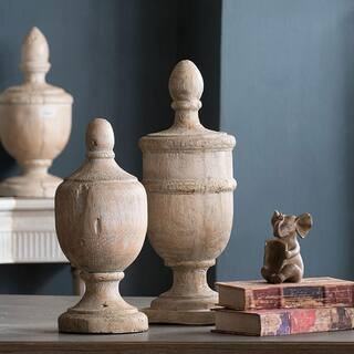 22 in. White Washed Resin Tower Decorative Sculpture | The Home Depot
