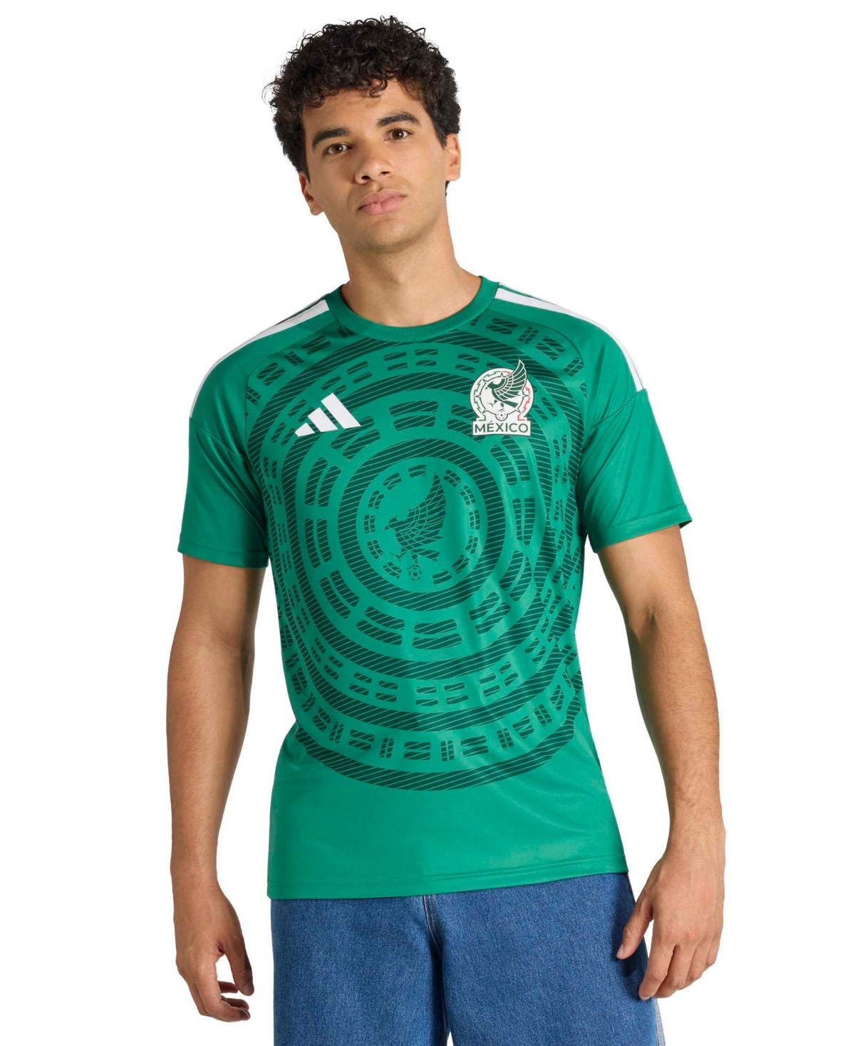 adidas Men's Mexico 26 Home Fan Jersey Crewneck T-Shirt - Green | Macy's
