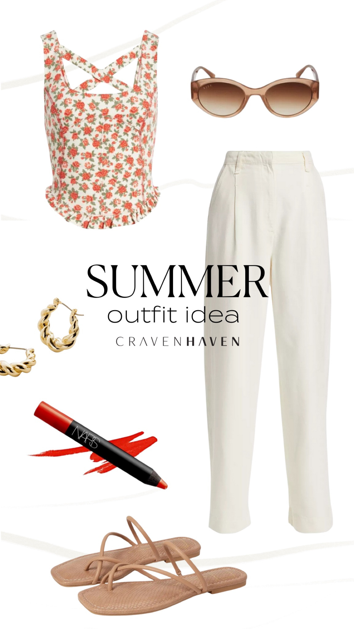 Casual yet tailored, easy and fun summer outfit! “Red square” by NARS has been my favorite summer lip for almost a decade. These rag n bone trousers are soooooo soft and flattering and on major sale! Taylor Swift was spotted wearing my exact Free People tank 😉 

#LTKSaleAlert #LTKSeasonal