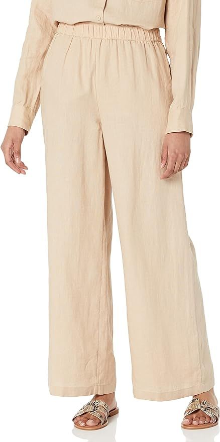 The Drop Women's Finley Relaxed Linen Pull-on Wide Leg Pant | Amazon (US)