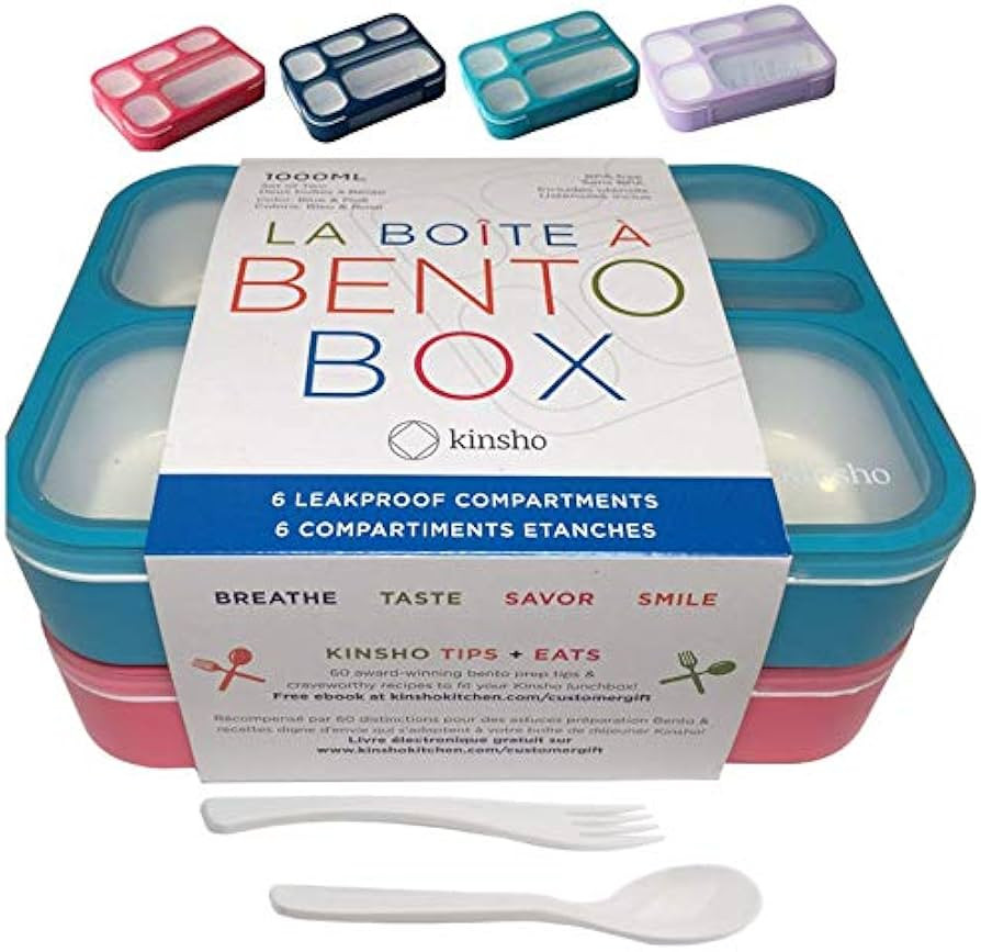 Bento Lunch Box Kids & Adult: Leakproof Containers for Boys & Girls with 6 Compartments - School,... | Amazon (US)