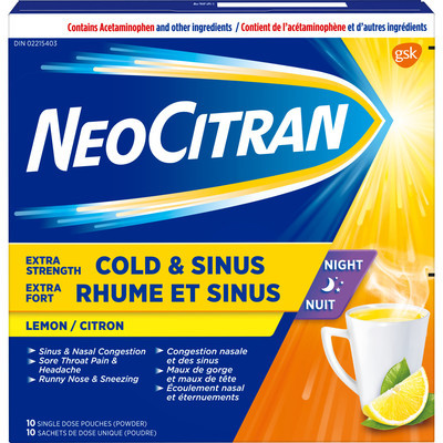 NeoCitran Cold & Sinus Night Hot Liquid Medication Extra Strength Lemon 10 pack | Shoppers Drug Mart - Beauty