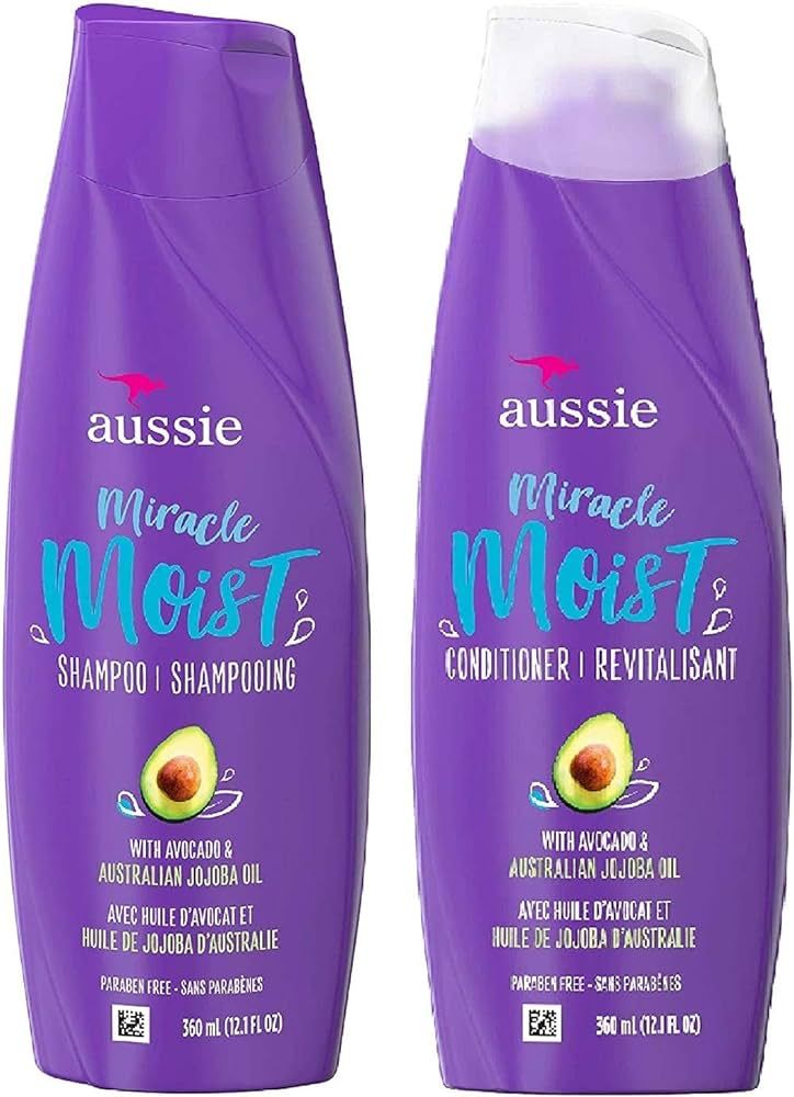 Aussie Miracle Moist Shampoo and Conditioner Set with avocado & australian jojoba oil-12.1 fl oz ... | Amazon (US)