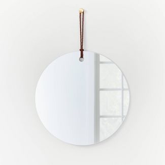 24" Frameless Mirror with Braided Leather Hanging Strap - Threshold™ designed with Studio McGee | Target