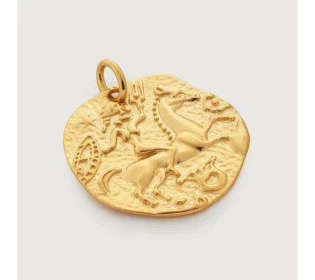 Gold Goddess Coin Pendant Charm | Monica Vinader (US)