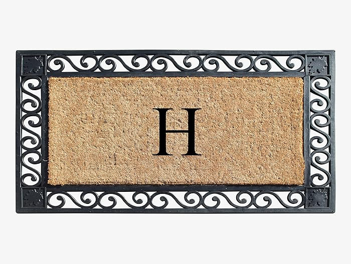 A1HC Natural Coir Monogrammed Door Mat for Front Door, 23x38, Anti-Shed Treated Durable for Outdo... | Amazon (US)