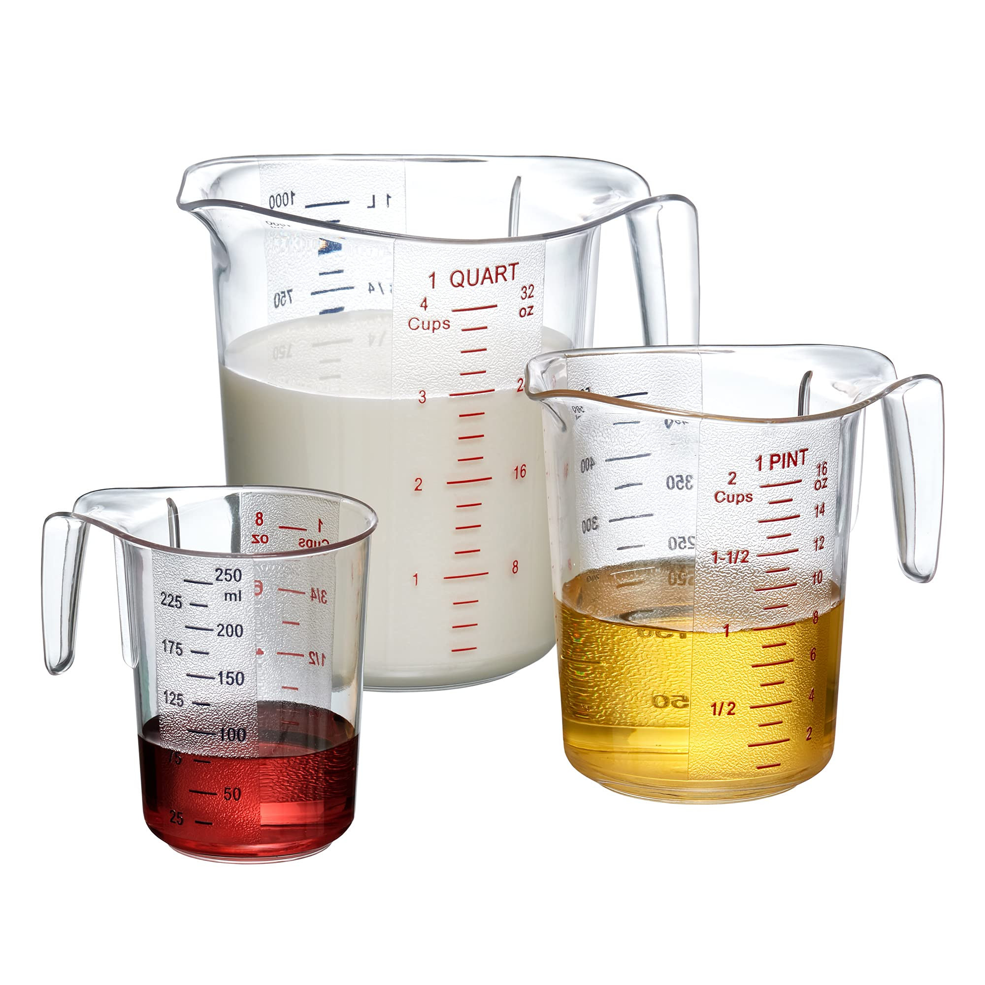 Amazing Abby Unbreakable Plastic Measuring Cups (3-Piece Set), Food-Grade Plastic Measuring Jugs, 1/ | Amazon (US)