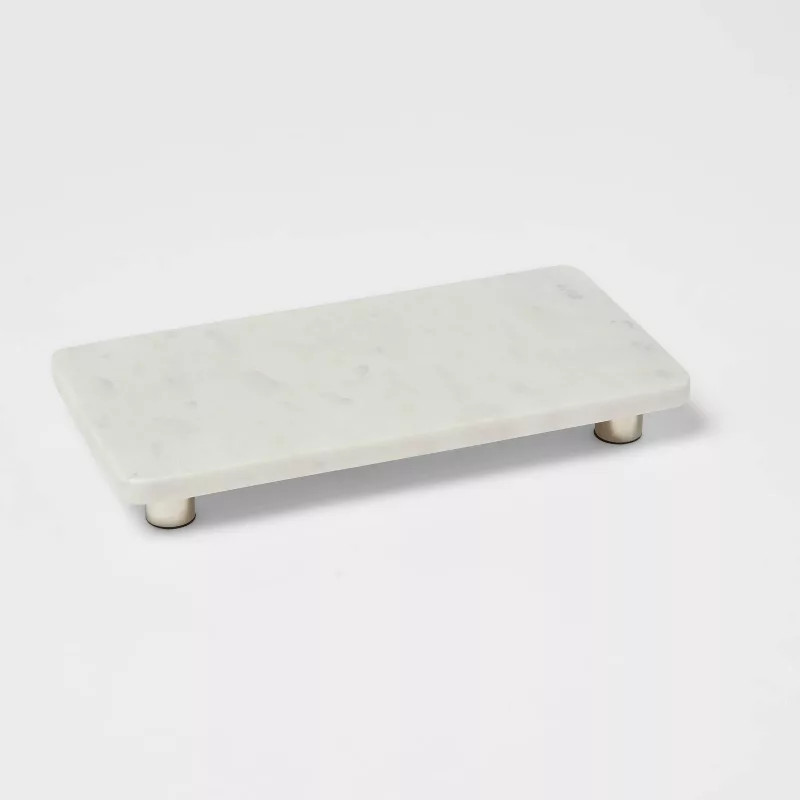 12" x 6" Marble Serving Stand White - Threshold™ | Target