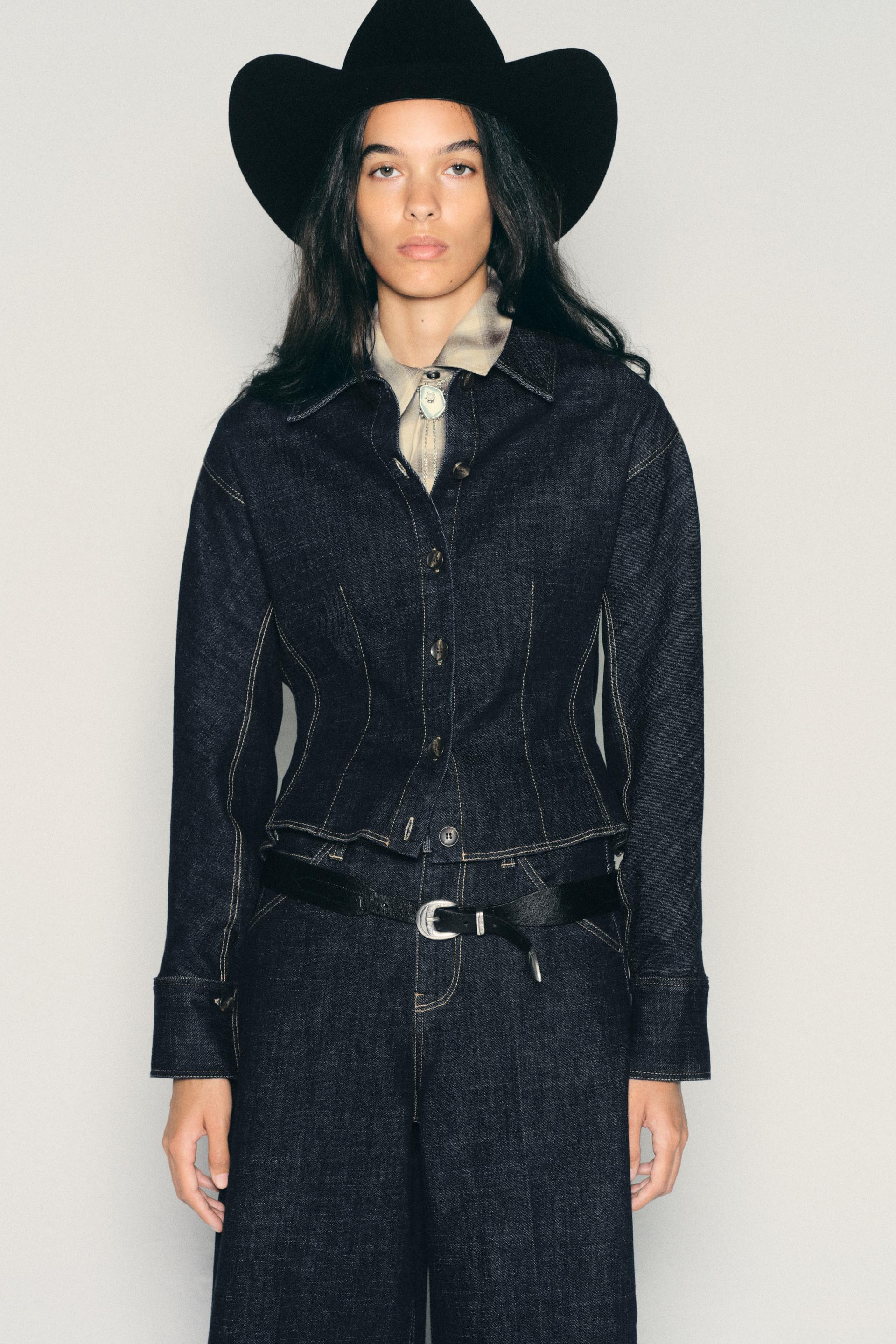 Zara - Z1975 Denim Peplum Shirt - Blue - S - Woman | Zara UK