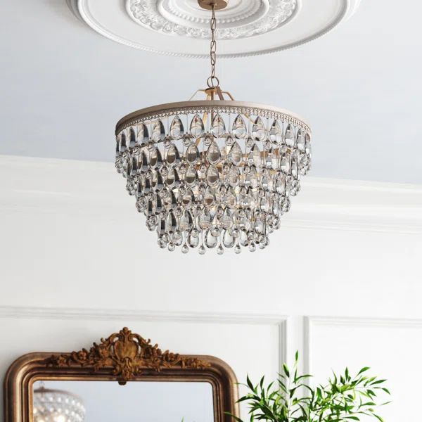 Camille 6 - Light Unique / Statement Tiered Chandelier with Crystal Accents | Wayfair Professional