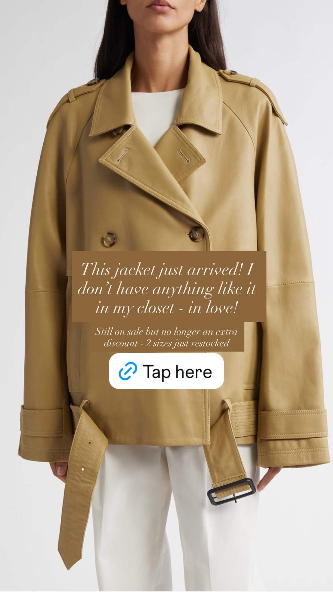 Leather Crop Trench Coat over 40% off now!

#classicstyle
#trenchcoat
#cropcoat
#winterjacket
#Toteme

#LTKSeasonal #LTKWorkwear #LTKootd