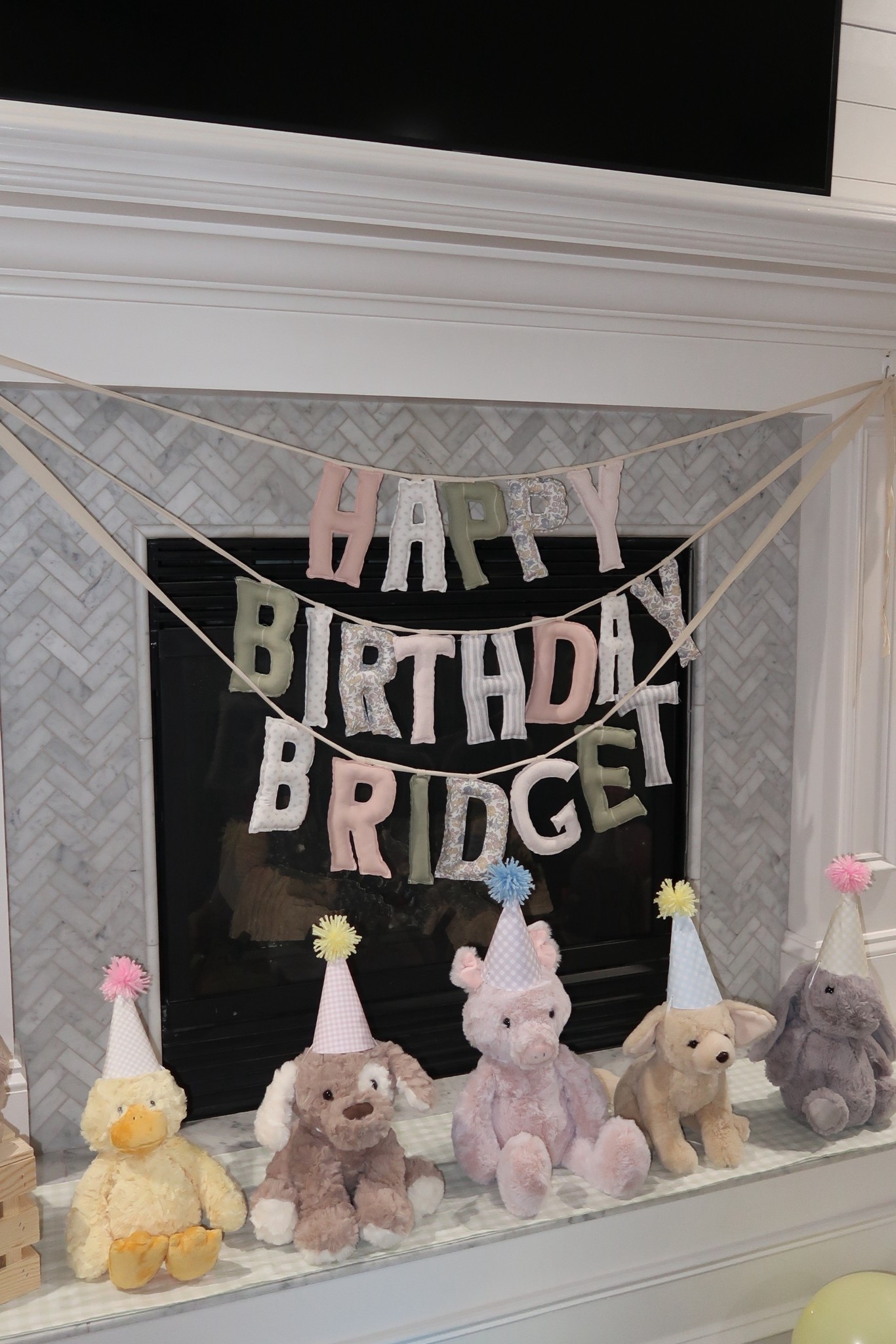 Happy birthday fabric banner 