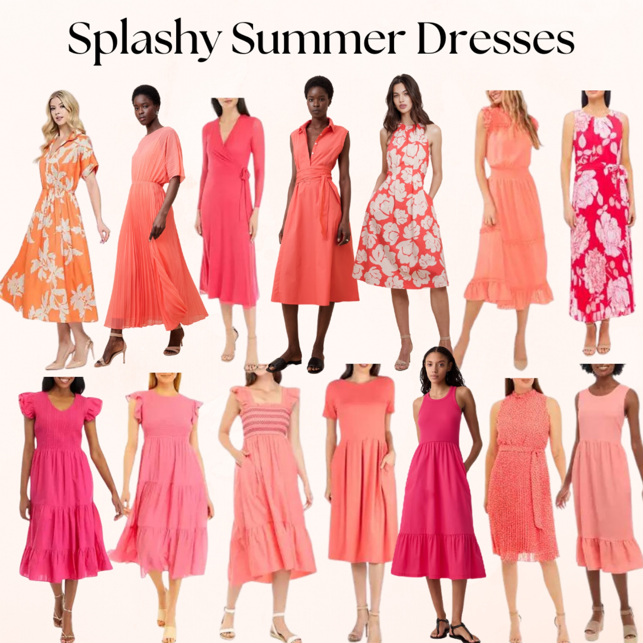 Splashy summer midi and maxi dresses in peach, watermelon, guava, coral, tangerine, strawberry, raspberry pinks and oranges and almost all under $100

#LTKFindsUnder100 #LTKSeasonal