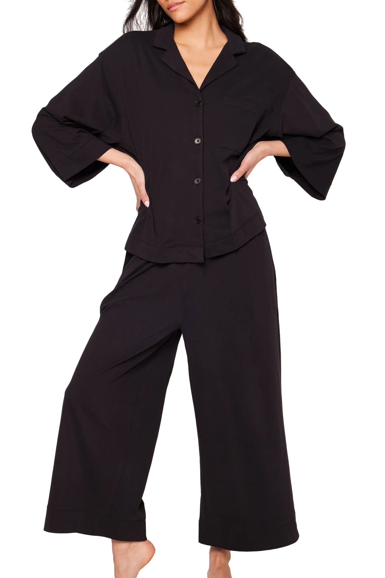 Petite Plume Olivia Wide Leg Pima Cotton Pajamas (Women) | Nordstrom | Nordstrom