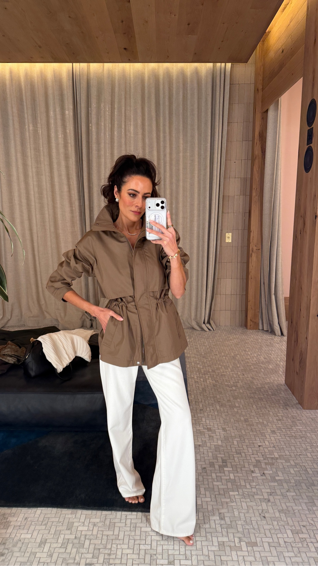 POV: your bank account lost a fight at Aritzia! 

Jean jacket S
Anorak jacket XS
White jeans tts
Black jeans size down 1-2 sizes runs generous! 

#LTKSeasonal #LTKOver40