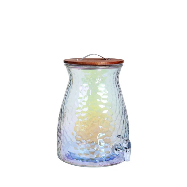 Better Homes & Gardens Hammered Luster Glass Beverage Dispenser, 2 Gallon Capacity | Walmart (US)