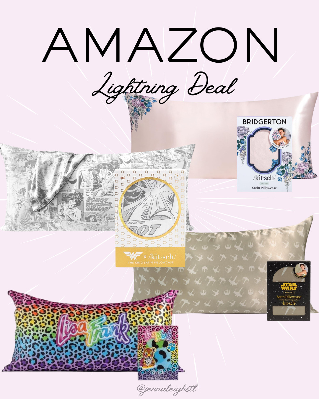 From Lisa Frank to Bridgerton vibes 💕 Kitsch king satin pillowcases are on lightning deal right now. 

 #LTKHome #LTKSaleAlert