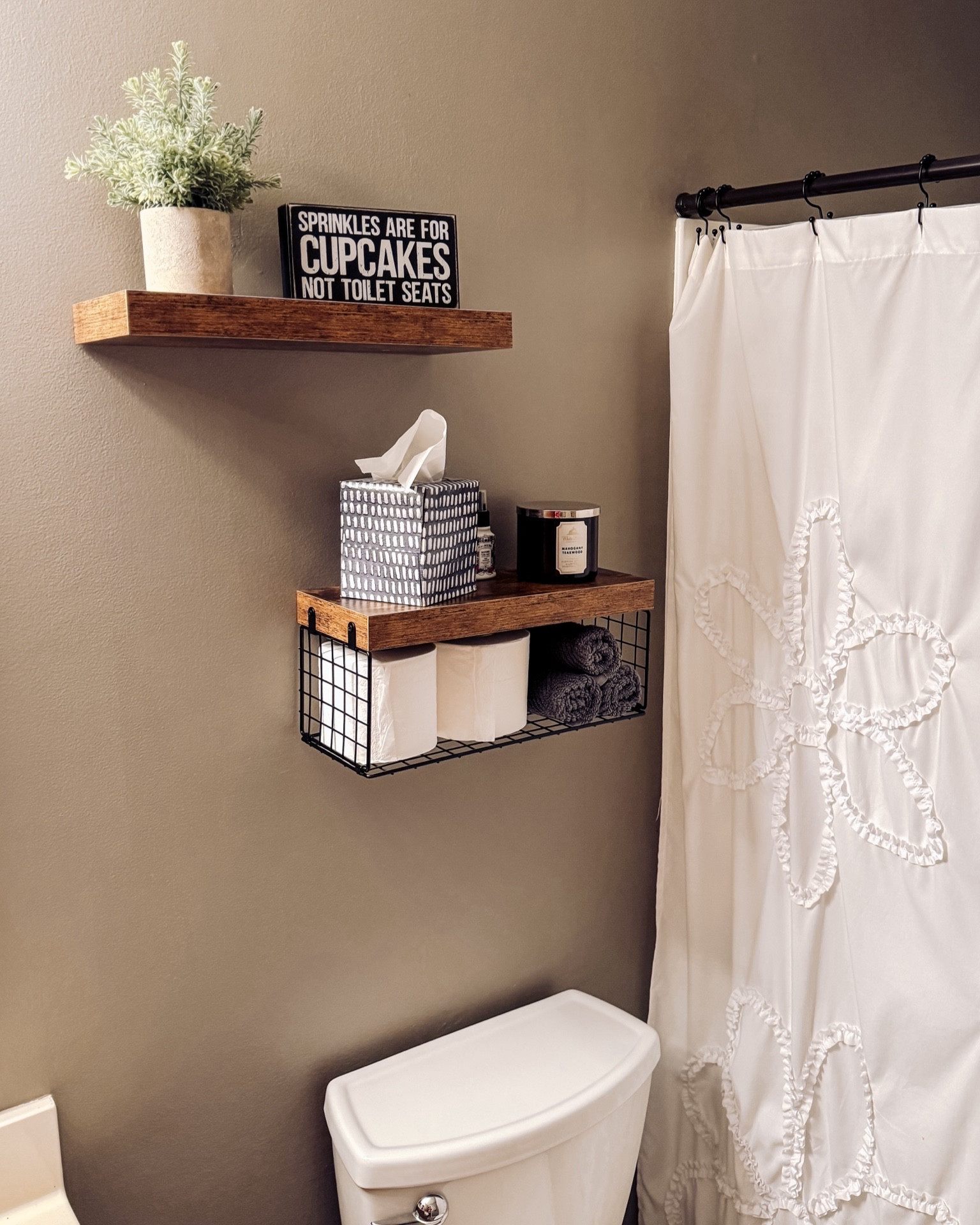 easy home decor - bathroom edition. love these floating shelves, so easy to install & are so cute!  

 #LTKHome